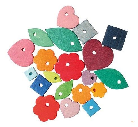 Wieże o różnych kształtach Fabuto na podstawce, 4 szt., kolorowe, 1+, Grimm's