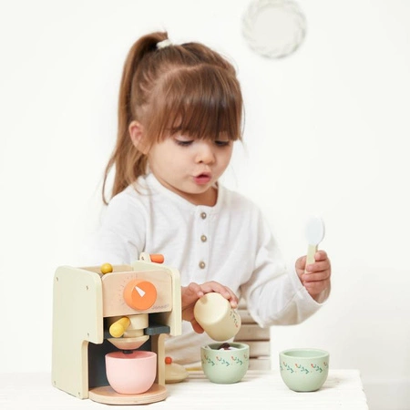 Janod Drewniany ekspres ciśnieniowy do kawy z akcesoriami Shiny Grandma 3+