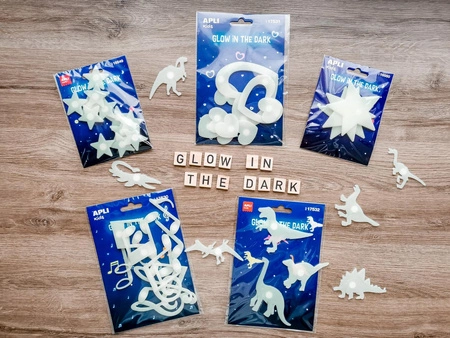 Fluorescencyjne naklejki Apli Kids - Duże Gwiazdki 3 sztuki