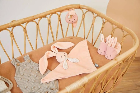 Kaloo Zestaw prezentowy 3 w 1 Królik (komforter + gryzak + buciki) brzoskwiniowy Lapinoo