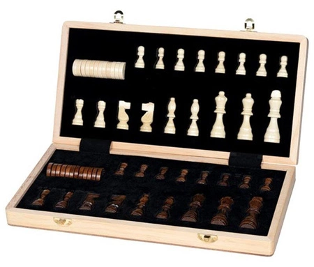 Drewniana gra magnetyczna szachy i warcaby 2w1 Goki 56314