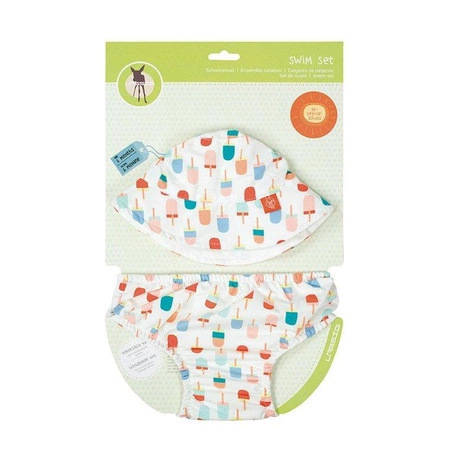 Lassig Zestaw kapelusz i majteczki do pływania z wkładką chłonną Ice Cream UV 50+