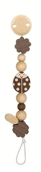 Drewniany łańcuszek do smoczka z klipsem Biedronka retro 764080-Heimess Nature, prezent dla niemowlaka