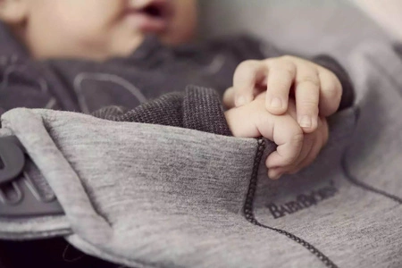 BABYBJORN - leżaczek BLISS 3D Jersey - Jasny Szary + pokrowiec na leżaczek