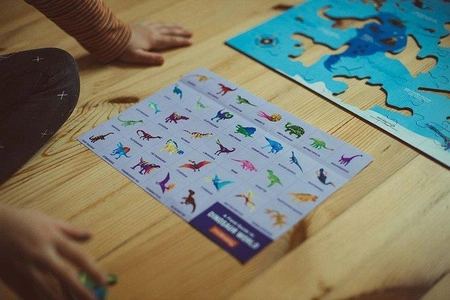 Mudpuppy Puzzle Świat dinozaurów z elementami w kształcie dinozaurów 80 elementów 5+