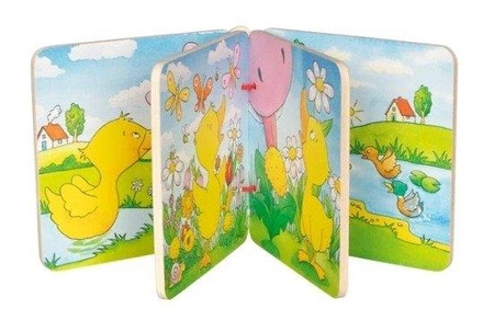 Drewniana książeczka z obrazkami Dzień kaczki Goki