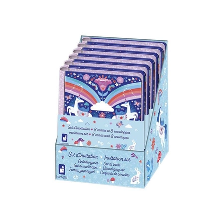 Janod Zestaw zaproszeń papeteria Jednorożce Kraina snów 6+