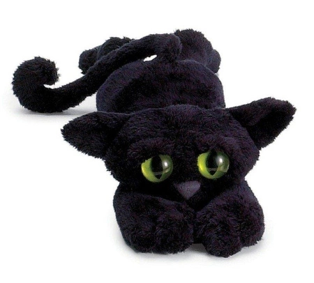 Pluszowy, smukły kotek Black, 104140-Manhattan Toy Lanky Cats