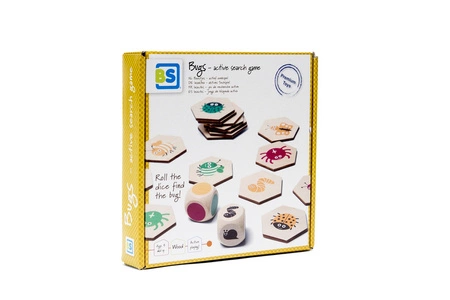 BS Toys, drewniana gra 4 w 1 Znajdź robaczka XL