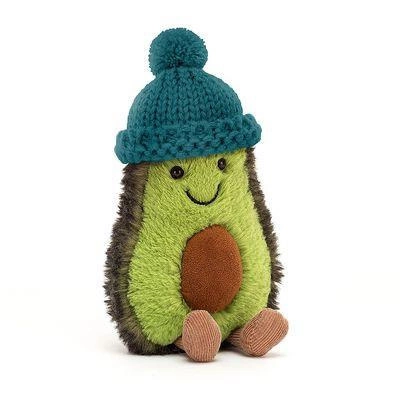 JellyCat Amuseable Avokado z czapką w kolorze butelkowa zieleń 16cm