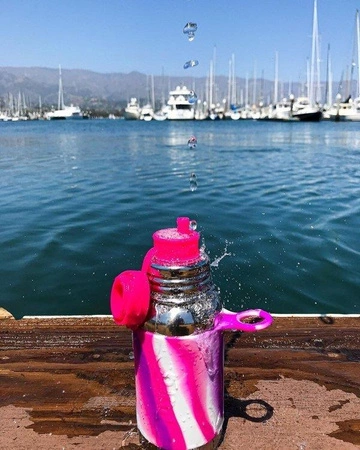 Termobutelka Sport 475 ml, różowa swirl, Pura