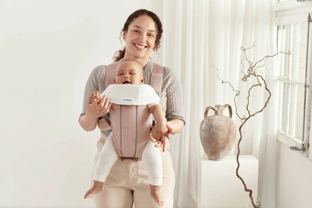 BABYBJORN MINI 3D Mesh – nosidełko, Zgaszony Róż