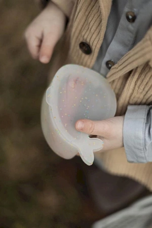 Filibabba Zestaw 2 silikonowych mini pudełek na przekąski Wieloryb Christian Confetti