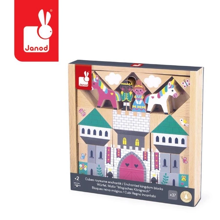 Janod Zestaw klocków i figurek 37 el. Zaczarowane królestwo Cross Roads 2+