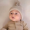 Lodger Czapeczka z wełny merino 100% beżowa Beige 3-6 m