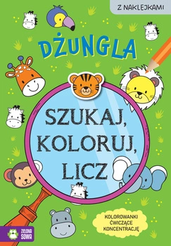 Dżungla. Szukaj, koloruj i licz