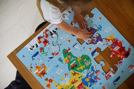 Mudpuppy Puzzle podłogowe Jumbo Mapa świata 25 elementów 2+