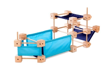 Drewniane klocki konstrukcyjne Mini Trigonos M - 85 el.