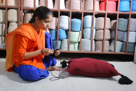 Lorena Canals Poduszka Bereber Burgundy