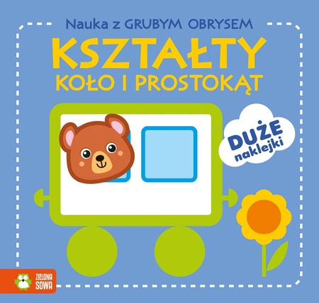 Kształty. Koło i prostokąt. Nauka z grubym obrysem