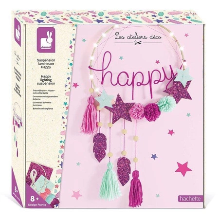 Zestaw kreatywny Łapacz snów z podświetleniem ledowym Happy 8+, Janod