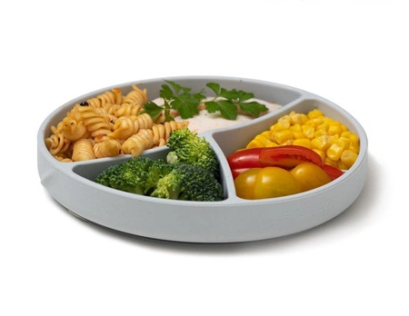 Silikonowy talerzyk z przyssawką, szary, Everyday Baby