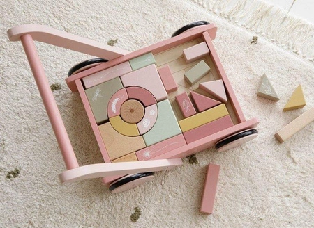 Little Dutch Wózek z klockami Róż Flowers LD7020