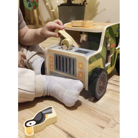 TOOKY TOY Drewniany Jeep Safari Sorter Samochód