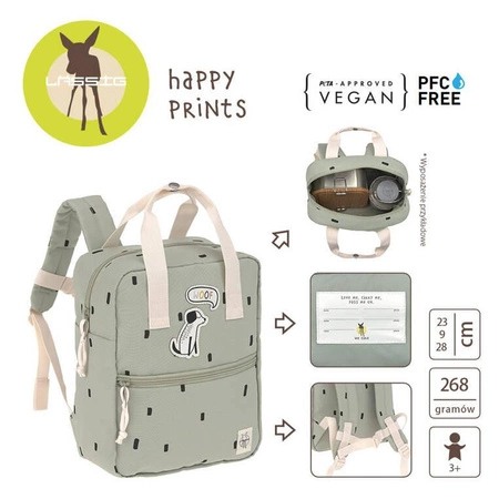 Lassig Plecak mini kwadratowy Happy Prints oliwkowy