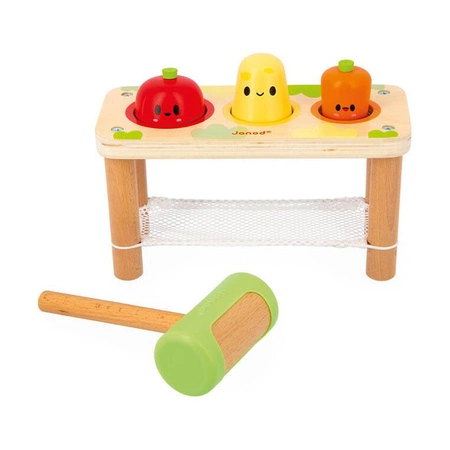 Drewniana przebijanka Warzywa Farma 12m+, Janod