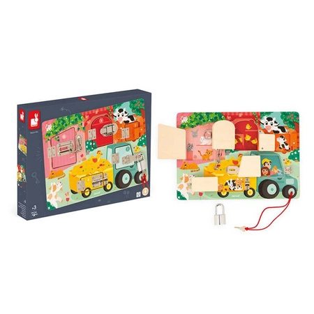 Drewniana tablica manipulacyjna Farma 3+, Janod