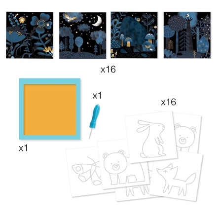 Zestaw artystyczny nakłuwanie - LAS NOCĄ DJ00087