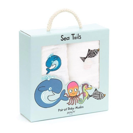 JellyCat Sea kpl.2 pieluszek muślinowych 70cm