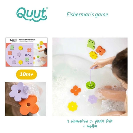 QUUT Zestaw piankowych naklejek do kąpieli z wędką Frog pond