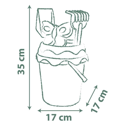 SMOBY GREEN Wiaderko z Akcesoriami do Piasku i Konewką z Bioplastiku