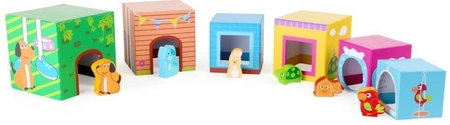 Pudełkowa wieża Domki dla zwierząt 10044- Small Foot, układanka dla dzieci