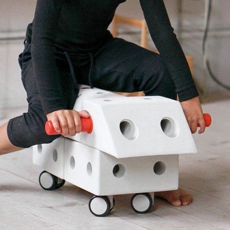 MODU Curiosity kit 4in1 - Kreatywne klocki rozwijające motorykę dużą, czerwony