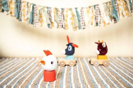 LILLIPUTIENS Zestaw 3 drewnianych pojazdów Farma 12+