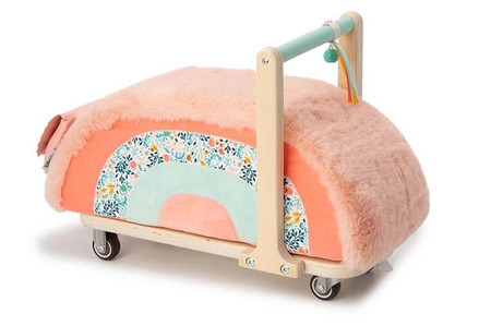 LILLIPUTIENS Drewniany jeździk 2 w 1 z miękkim siedziskiem i torebką Sarenka Stella 12 m+