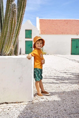 Lassig Koszulka do pływania z długim rękawem przeciwsłoneczna UV60 Splash & Fun Tęcza gold, rozm. 74/80