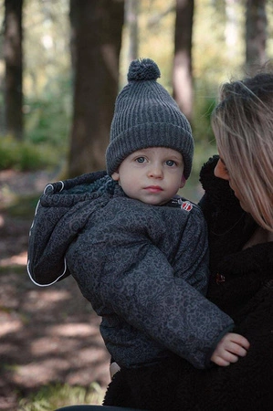 Lodger Czapeczka z wełny merino 100% grafitowa Pigeon 3-6m