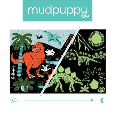 Mudpuppy Puzzle świecące w ciemności Dinozaury 100 elementów 5+