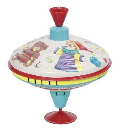 Metalowy bączek z podstawką, zabawki