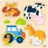 Układanka drewniana Zwierzęta gospodarskie 57430-Goki, puzzle dla dzieci