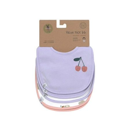 Lassig Zestaw śliniaków bawełnianych 5szt. 3m+ Happy Fruits Cherry