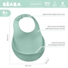 Beaba Śliniak silikonowy z kieszonką sage green