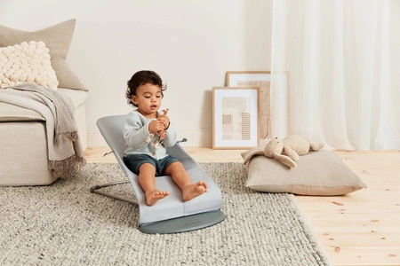 BABYBJORN - leżaczek BLISS 3D Jersey - Jasny Szary + pokrowiec na leżaczek