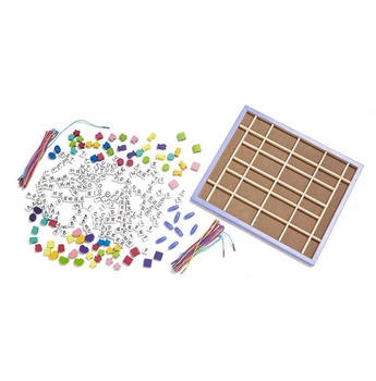 Drewniane koraliki do nawlekania Alfabet 13774-Melissa & Doug, biżuteria dla dzieci