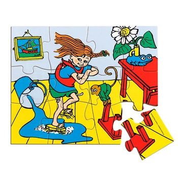 Drewniane Puzzle Pippi, 12 Szt.