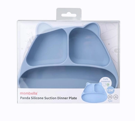 Mombella Talerzyk z Przyssawką Panda Light Blue